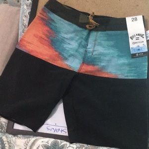 Colorful Billabong swim trunks, never worn.